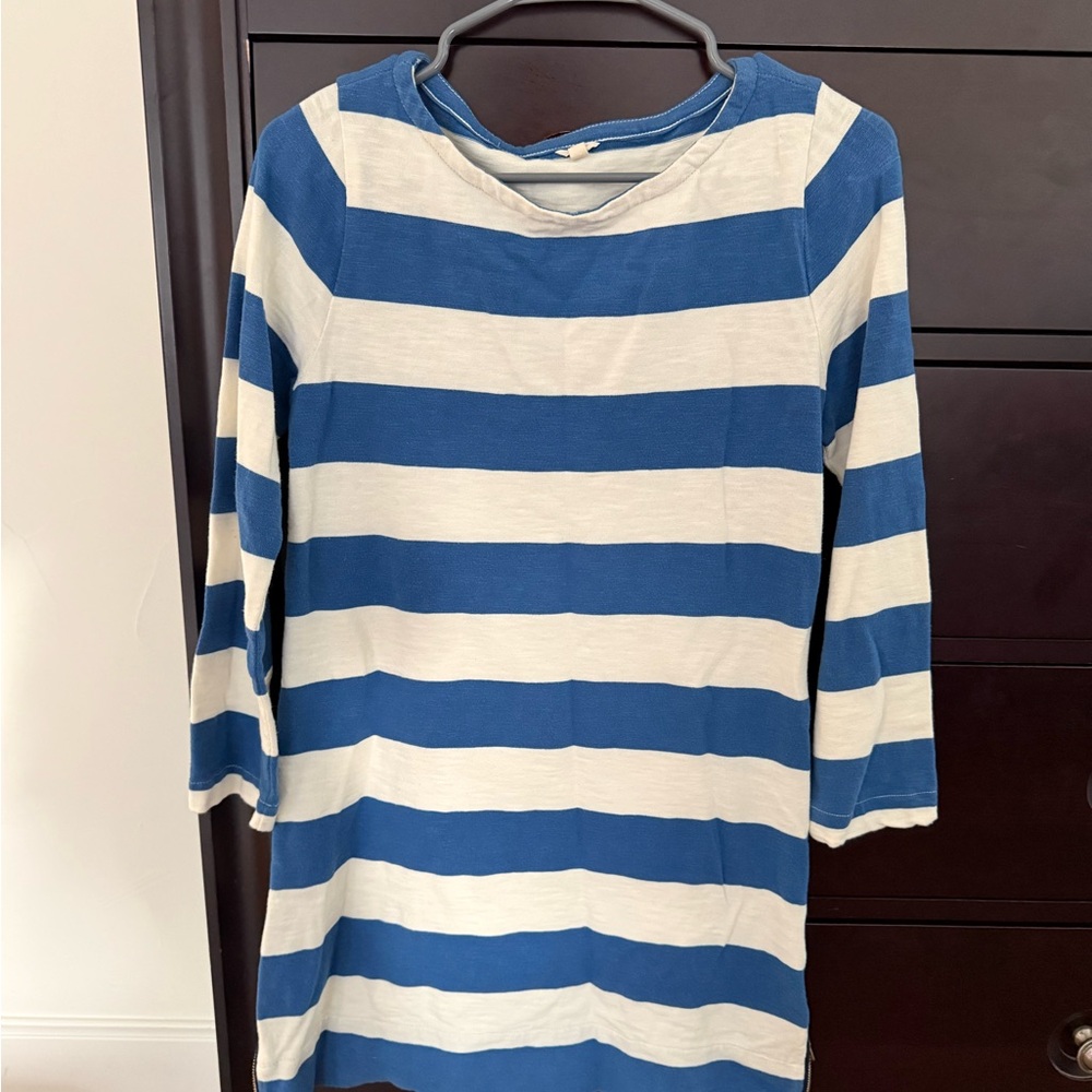J. Crew Blue and White Striped Shirt